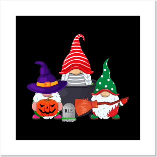 Halloween Gnomes Cute Autumn Pumpkin Fall Posters and Art